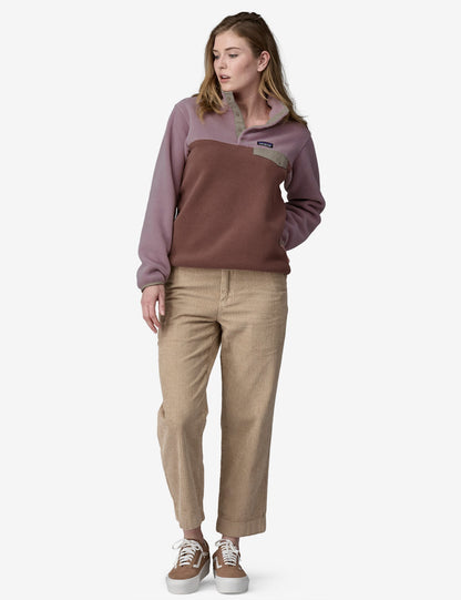 Pata Women's LW Synch Fleece Snap-T Pullover - Dulse Mauve