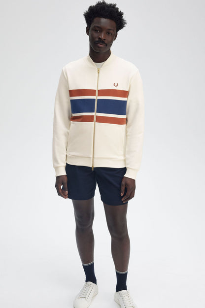 Panelled Zip Through Sweatshirt