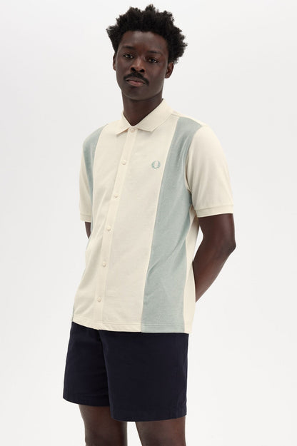 Towelling Panel Polo Shirt