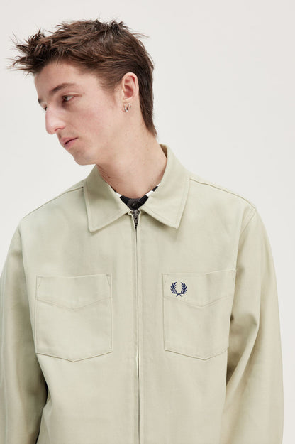 Twill Zip Through Overshirt